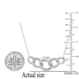 0.50 Carat (ctw) Round White Diamond Ladies Interlocking Link Pendant 1/2 CT, 925 Sterling Silver