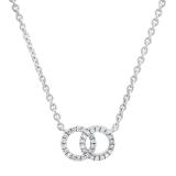 0.10 Carat (ctw) Round White Diamond Ladies Interlocking Circle Pendant 1/10 CT 925 Sterling Silver
