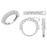 2.05 Carat (ctw) Round White Diamond Ladies Anniversary Wedding Band 2 CT 925 Sterling Silver