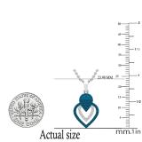 0.25 Carat (ctw) Round Blue & White Diamond Ladies Fashion Teardrop Pendant 1/4 CT, Sterling Silver