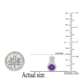 5 MM Round Amethyst & White Diamond Ladies Infinity Dangling Earrings 14K White Gold