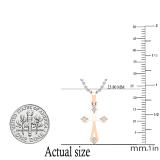 0.10 Carat (ctw) Round White Diamond Ladies Cross Pendant 1/10 CT 14K Rose Gold