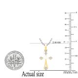 0.10 Carat (ctw) Round White Diamond Ladies Cross Pendant 1/10 CT 18K Yellow Gold