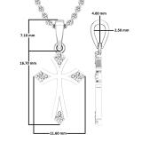 0.10 Carat (ctw) Round White Diamond Ladies Cross Pendant 1/10 CT 925 Sterling Silver