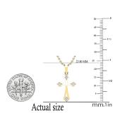 0.10 Carat (ctw) Round White Diamond Ladies Cross Pendant 1/10 CT 10K Yellow Gold
