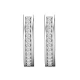 Round White Diamond In And Out Hoop Earrings for Her (0.15 ctw, Color I-J, Clarity I2-I3) in 925 Sterling Silver