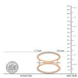 Round White Diamond Three Circle Geometric Right Hand Ring for Women (0.28 ctw, Color I-J, Clarity I2-I3) in 10K Rose Gold