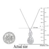 0.25 Carat (ctw) Round Diamond Ladies Twisted Cluster Flower Pendant 1/4 CT, 925 Sterling Silver