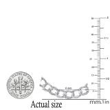 Interlocking Curb Link Adjustable Bolo Necklace with Round Diamond Accents, 925 Sterling Silver