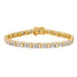 0.25 Carat (ctw) Round & Baguette Diamond Ladies Illusion Tennis Bracelet 1/4 CT Sterling Silver