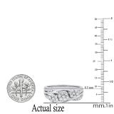 0.35 Carat (ctw) Round Diamond Ladies Three Cluster Flower Engagement Ring 1/3 CT Sterling Silver