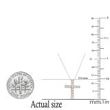 0.25 Carat (ctw) Round White Diamond Ladies Illusion Set Cross Pendant 1/4 CT, Sterling Silver