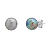 8 mm Round Genuine Freshwater Pearl Ladies Ball Stud Earrings 925 Sterling Silver
