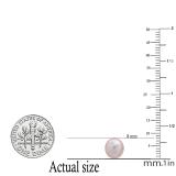 8 mm Round Genuine Freshwater Pearl Ladies Stud Earrings 925 Sterling Silver
