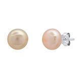 8 mm Genuine Freshwater Round Pearl Ladies Ball Stud Earrings 925 Sterling Silver