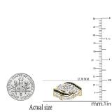 1.40 Carat (ctw) Round Black & White Diamond Ladies Twist 3 Stone Wedding Ring Set 18K Yellow Gold