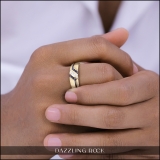 0.35 Carat (ctw) Round White & Black Diamond Men's Anniversary Wedding Band 1/3 CT 14K Yellow Gold