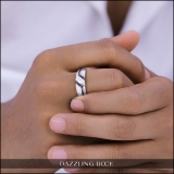 0.35 Carat (ctw) Round White & Black Diamond Men's Anniversary Wedding Band 1/3 CT Sterling Silver