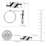 0.35 Carat (ctw) Round White & Black Diamond Men's Anniversary Wedding Band 1/3 CT Sterling Silver