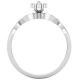 0.15 Carat (ctw) Round & Baguette White Diamond Ladies Cluster Cocktail Ring 925 Sterling Silver