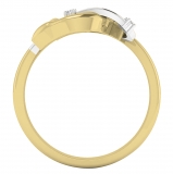 Round White Diamond Cute Dolphin Fish Ring for Women (0.03 ctw, Color I-J, Clarity I2-I3) in 10K Yellow Gold