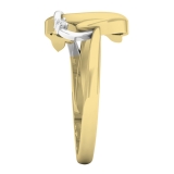 Round White Diamond Cute Dolphin Fish Ring for Women (0.03 ctw, Color I-J, Clarity I2-I3) in 10K Yellow Gold