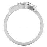Round White Diamond Cute Dolphin Fish Ring for Women (0.03 ctw, Color I-J, Clarity I2-I3) in 925 Sterling Silver