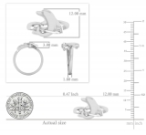 Round White Diamond Cute Dolphin Fish Ring for Women (0.03 ctw, Color I-J, Clarity I2-I3) in 925 Sterling Silver