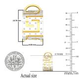 0.25 Carat (ctw) Round White Diamond Greek Key French-Clip Ladies Hoop Earrings 1/4 ct 14K Yellow Gold