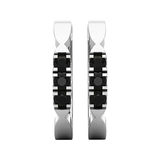 0.60 Carat (ctw) Round Black Diamond Ladies 3 Stone Hoop Earrings 1/2 CT 10K White Gold