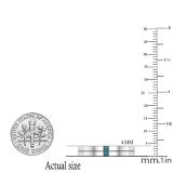 0.10 Carat (ctw) Princess Blue Diamond with Plain Line Mens Wedding Band 1/10 CT Sterling Silver