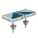 0.20 Carat (ctw) Round Blue & White Diamond Hip-Hop Square Screwback Stud Earrings for Men 1/5 CT in 925 Sterling Silver