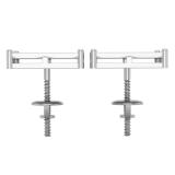 0.20 Carat (ctw) Round Blue & White Diamond Hip-Hop Square Screwback Stud Earrings for Men 1/5 CT in 925 Sterling Silver
