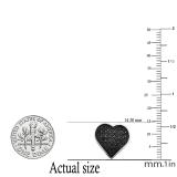 0.25 Carat (ctw) Round Black Diamond Ladies Heart Cluster Stud Earrings 1/4 CT 925 Sterling Silver