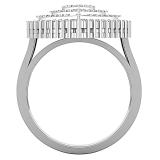 0.85 Carat (ctw) Round & Baguette White Diamond Pear Shaped Luminous Cocktail Ring 10K White Gold