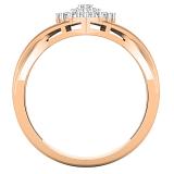 0.25 Carat (ctw) Round White Diamond Graduated Pear Shaped Cocktail Ring 1/4 CT 18K Rose Gold