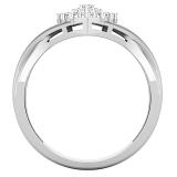 0.25 Carat (ctw) Round White Diamond Graduated Pear Shaped Cocktail Ring 1/4 CT 925 Sterling Silver