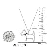 Diamond Accent Dog Pendant with Inset Black Diamonds Collar Necklace for Her, 925 Sterling Silver