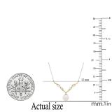 Freshwater Cultured Pearl & White Diamond Twisted Ribbon Chevron Pendant, 925 Sterling Silver