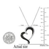 0.50 Carat (ctw) Round Black & White Diamond Heart Shaped Ladies Pendant 1/2 CT 925 Sterling Silver