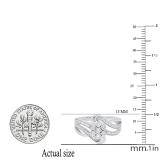 0.18 Carat (ctw) Round Diamond Illusion Flower Cluster Split-Shank Engagement Ring Sterling Silver