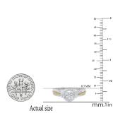 0.25 Carat (ctw) White & Yellow Gold Plated Sterling Silver Round Diamond Ladies Flower Wedding Ring