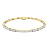 2.00 Cttw Single Line Sparkly Round White Diamond Womens Square Prong Set Classic Tennis Bracelet in 18K Solid Yellow Gold