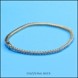 2.00 Cttw Single Line Sparkly Round White Diamond Womens Square Prong Set Classic Tennis Bracelet in 18K Solid Yellow Gold