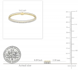 2.00 Cttw Single Line Sparkly Round White Diamond Womens Square Prong Set Classic Tennis Bracelet in 18K Solid Yellow Gold