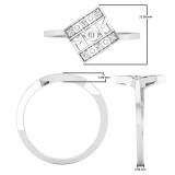 0.05 Carat (ctw) Round White Diamond Beaded Square Frame Mom Letter Ring for Her 925 Sterling Silver