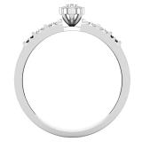 0.25 Carat (ctw) Round White Diamond Bridal Marquise Cluster Engagement Ring 1/4 CT Sterling Silver