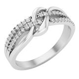 0.20 Carat (ctw) Round White Diamond Crossover Hashtag Womens Engagement Ring 1/5 CT | 18K White Gold