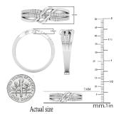 0.20 Carat (ctw) Round White Diamond Crossover Hashtag Womens Engagement Ring 1/5 CT | 925 Sterling Silver