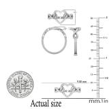 0.10 Carat (ctw) Round Diamond Heart Shape Bridal Engagement Ring 1/10 CT 925 Sterling Silver